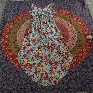 High low floral print dress